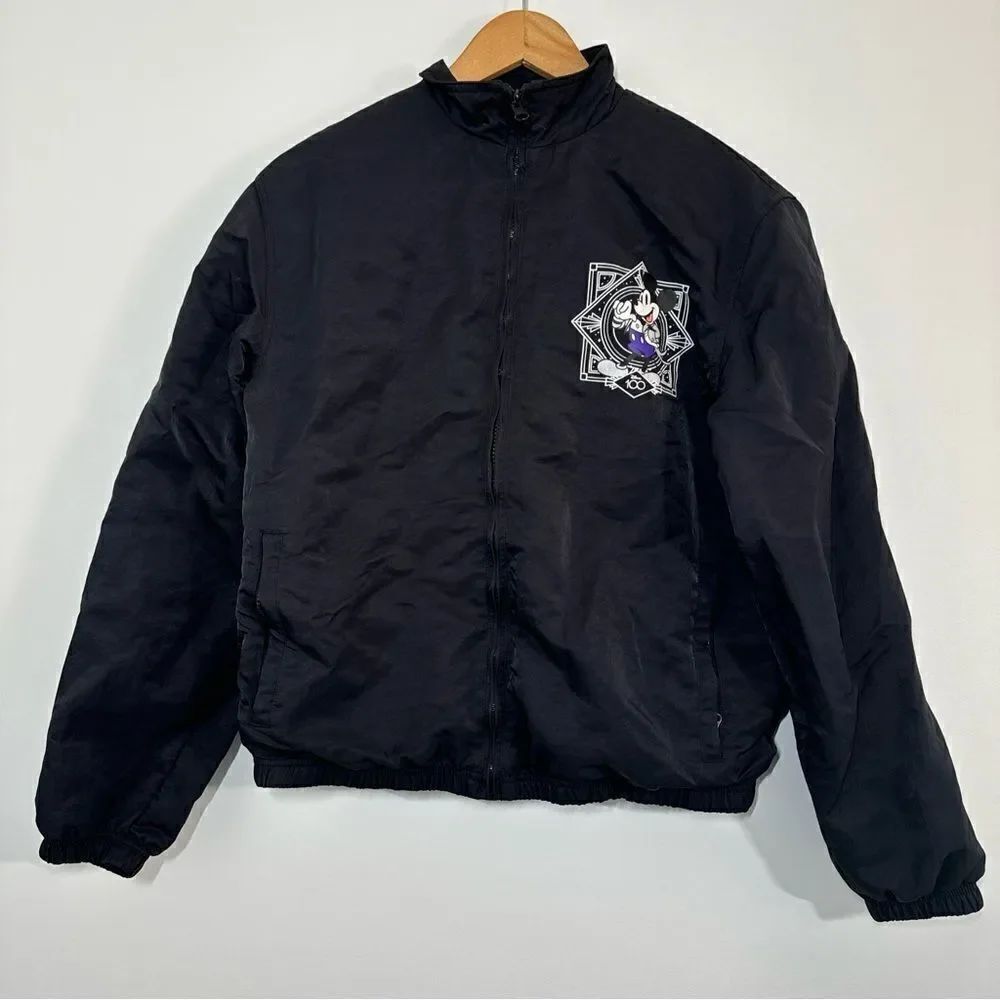Disney 100th Anniversary Mickey & Friends Windbreaker Black Jacket Size Small